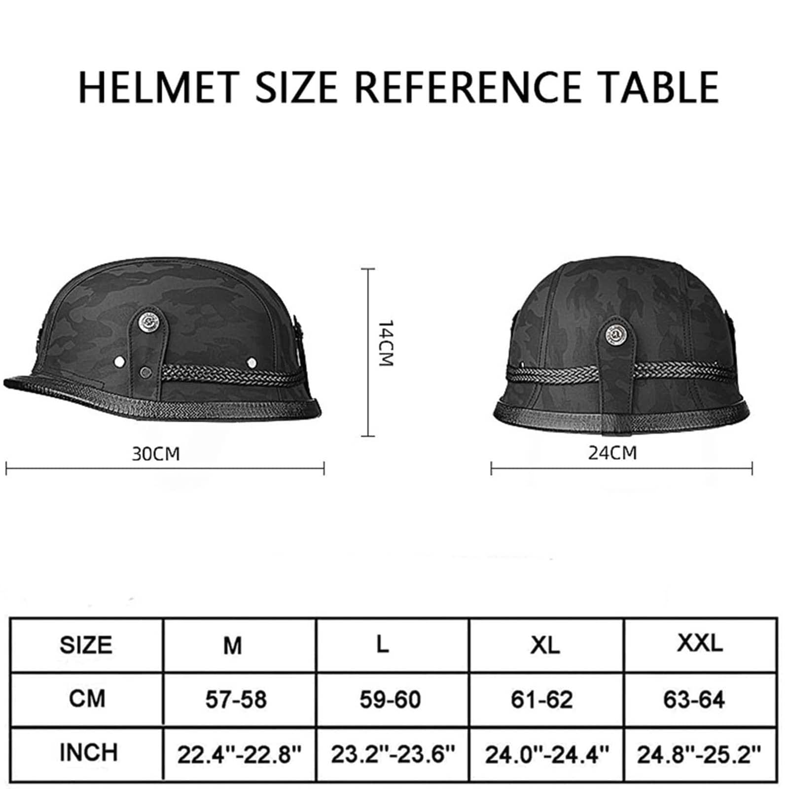 Niemiecki styl kask dla dorosłych pół kask Retro motocykl otwarta twarz kask motorower DOT zatwierdzony dla Cruiser motorower Chopper Jet skuter ATV kask, na mężczyzn kobiety (B M=57~58CM)