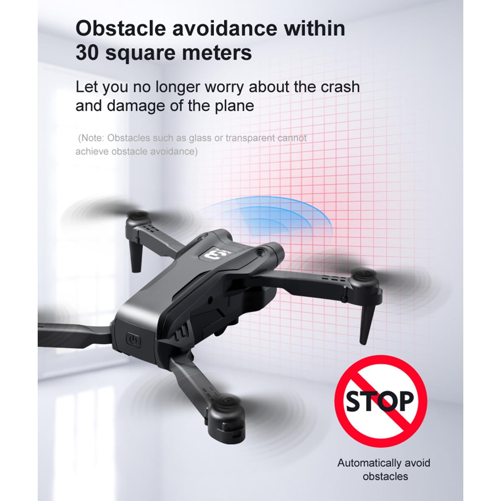 Mini Drone Pieghevole Drone 150° Lente Regolabile per Adolescenti Principianti Ragazze 2 Batteria Nero 13 x 8 x 5 cm