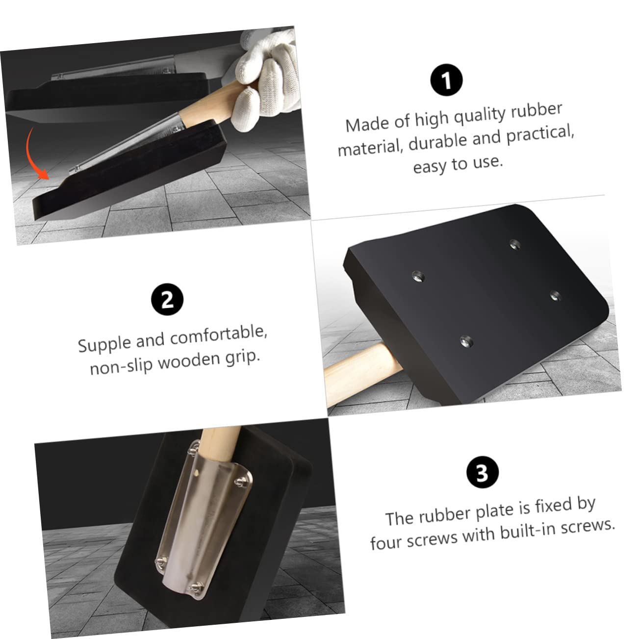 Hemobllo Maillet Caoutchouc Pour Aplanir Les Carreaux Outil De Construction De Pavage Maillet Caoutchouc Utile