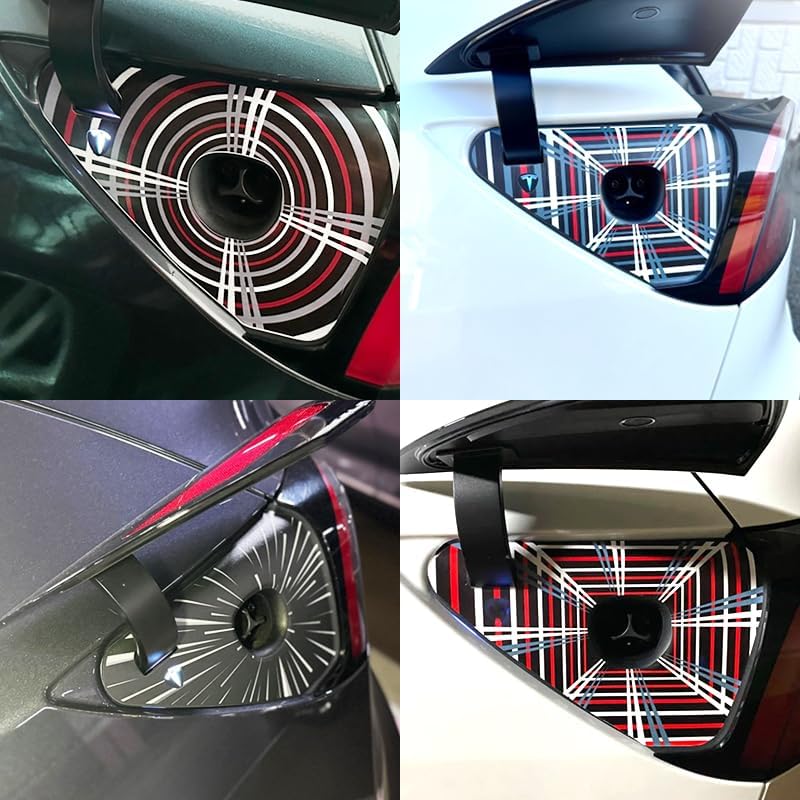 Charge Port Wrap Compatible with Tesla Model 3 Highland (2024-2026) & Model Y (2025-2026), Premium Performance Style Vinyl Decal, Easy DIY Paint Protection Film (PPF)