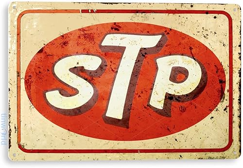 Tinworld C228 STP - Placa decorativa de metal con diseño retro rústico de gasolina