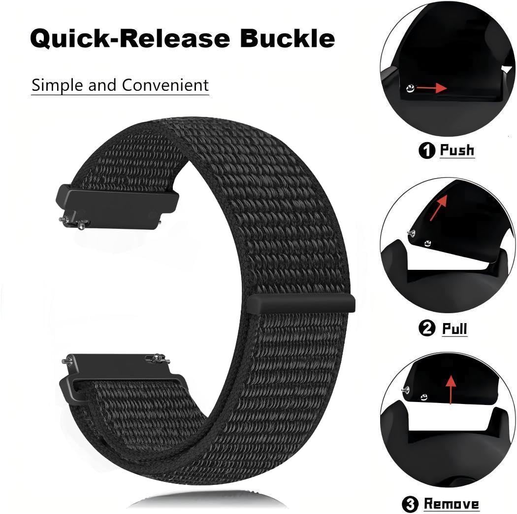 Pasek do zegarka Garmin Forerunner 265S/255S/Music/Vivoactive 4S 40 mm/3S 39 mm/Venu 3S/2S/Move 3S/Active S, regulowany pasek do zegarka, miękki nylonowy pasek do zegarka