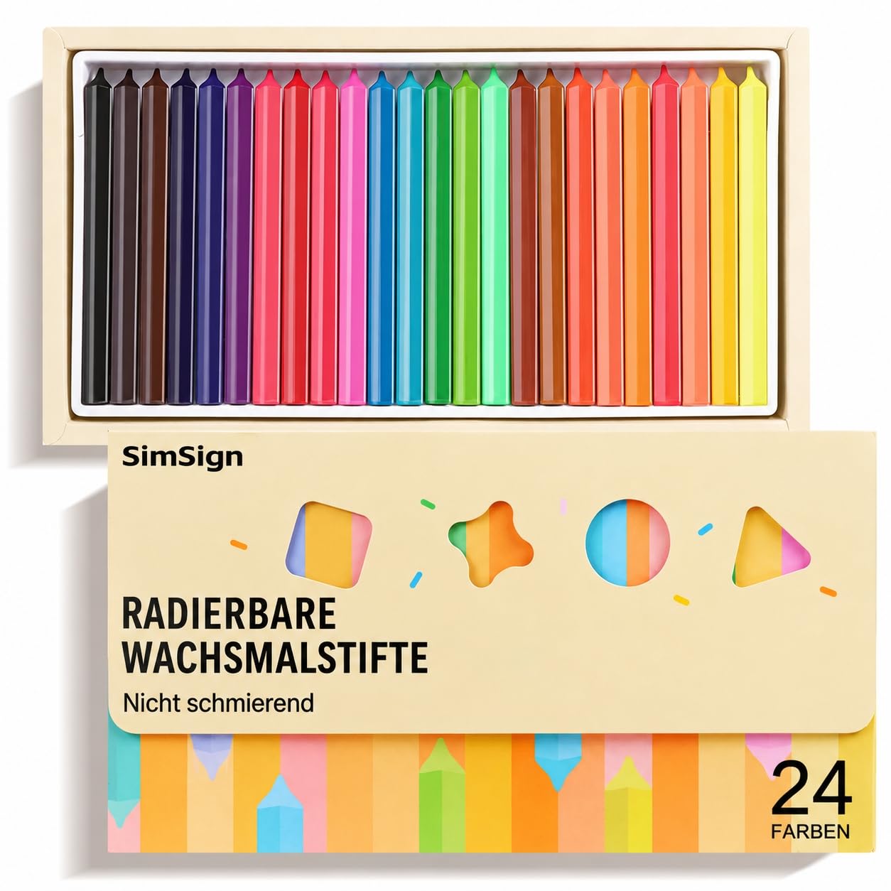 SimSign Buntstifte für Erwachsene – Radierbare Colored Pencils ohne Holz, bruchsicher & langlebig, Dreikant Buntstifte ergonomisch, Farbstifte & Malstifte für Malen nach Zahlen