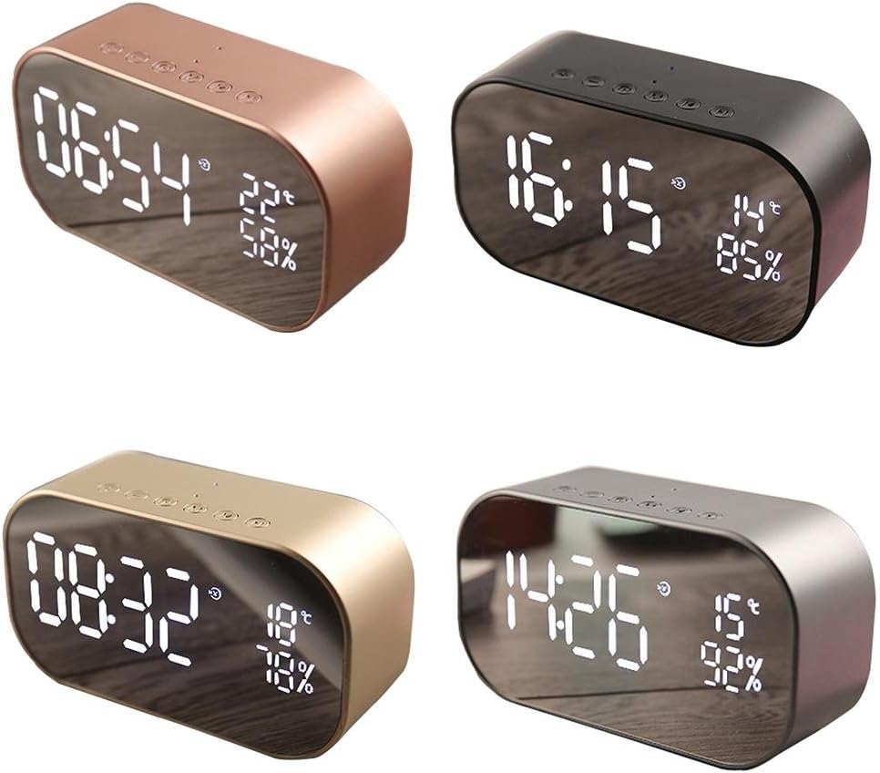 caryyan Gold Room Decor Rose Gold Alarm Clock S2