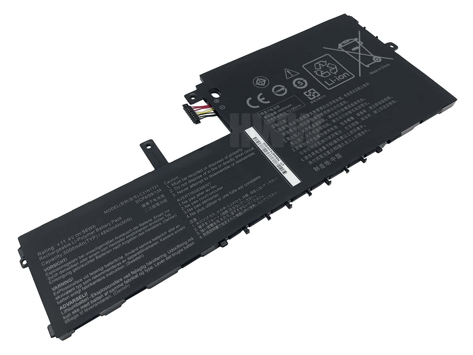 Amazon.com: HWW New 11.4V 56Wh C31N1721 Replacement Battery