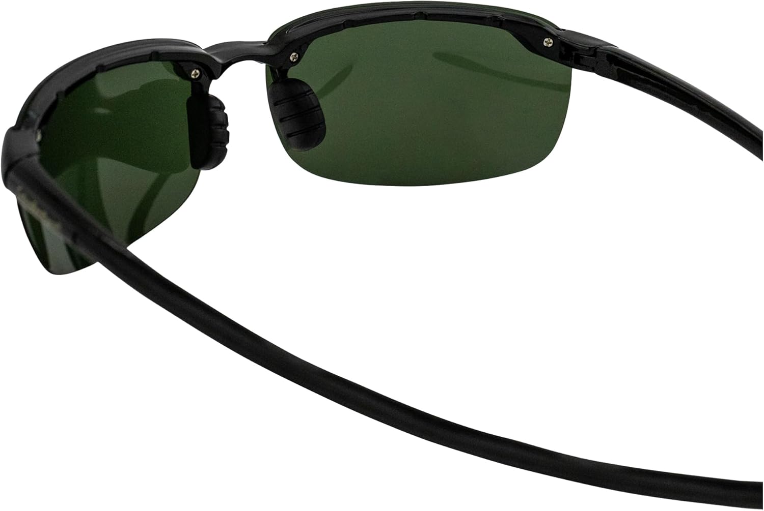 Nevis Polarized Sunglasses for Men or Women Rimless Sports Wrap Black Temples w/Grey Lens - Image 5
