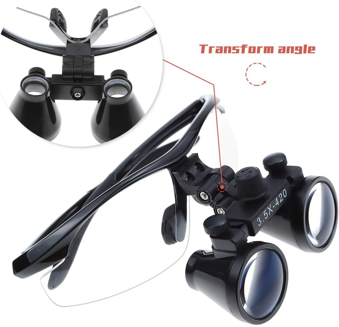 3,5 x 420 mm Dental Surgical Loupe binoculaire noir