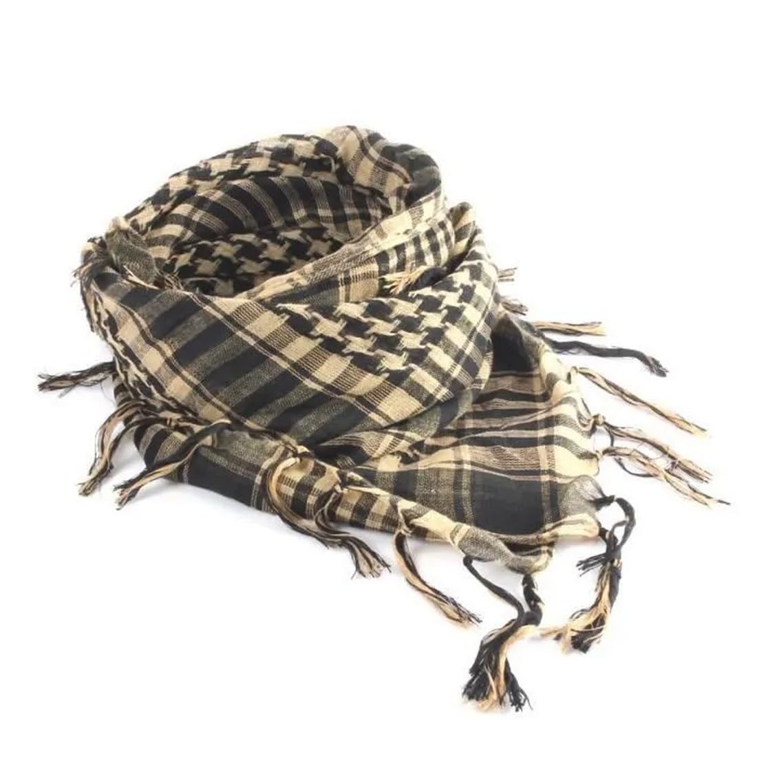 Keffieh Palestinien – 100x100 Cm, Noir Et Orange, 100% Polyester, Foulard De Tête, Shemagh Militaire
