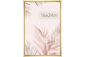 16x24 Picture Frame, Gold, Horizontal or Vertical, Sturdy Frame with Plexiglass