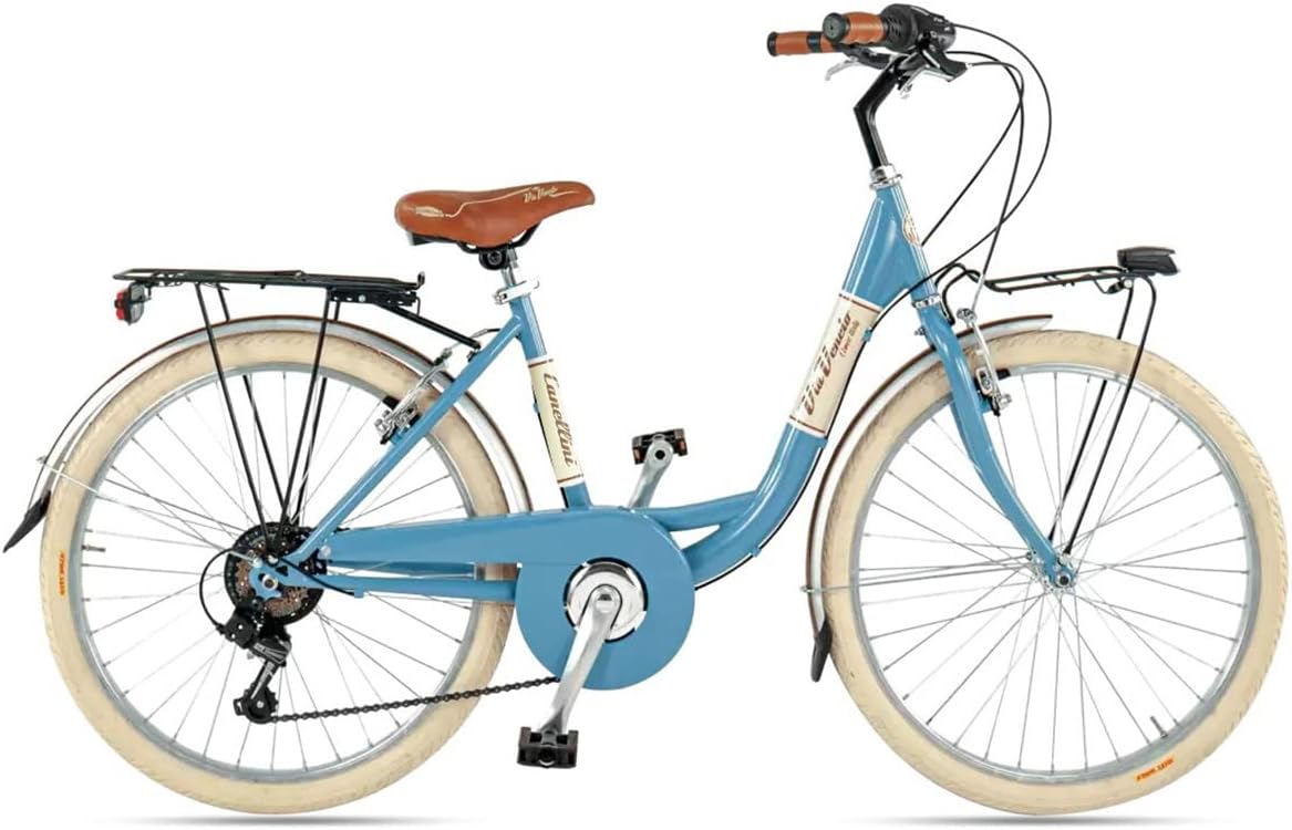 Via Veneto By Canellini Retrò vintage bici bicicletta bike Bambina Ragazza  Junior 24 (Azzurro) : Amazon.it: Sport e tempo libero