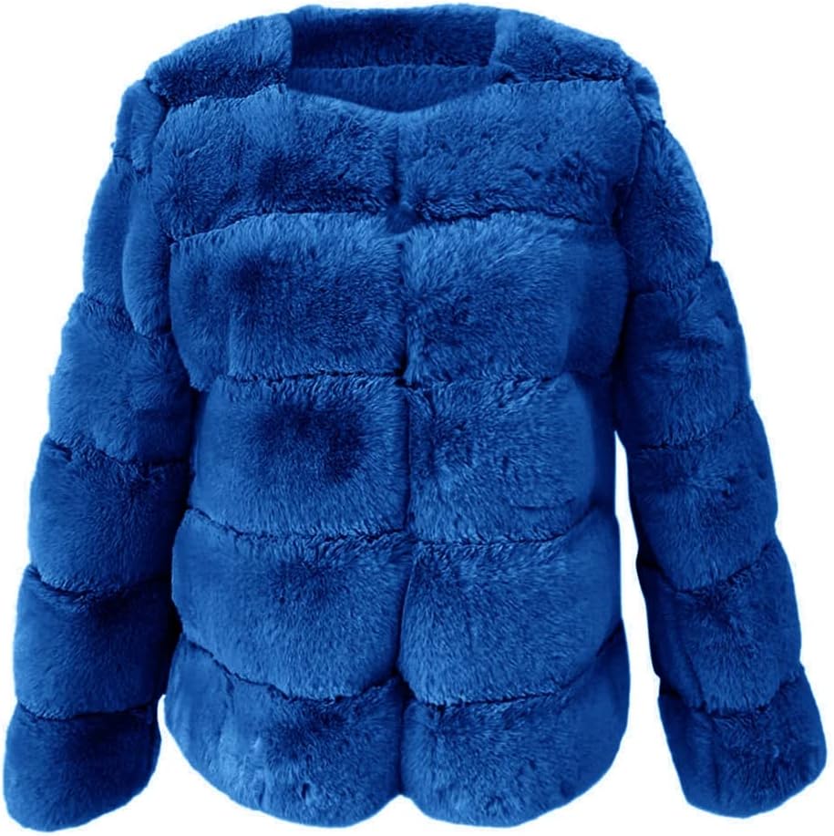 duxyoz Vrouwen Faux Fur Jas Plus Size Korte Kunstbont Overjas Pluche