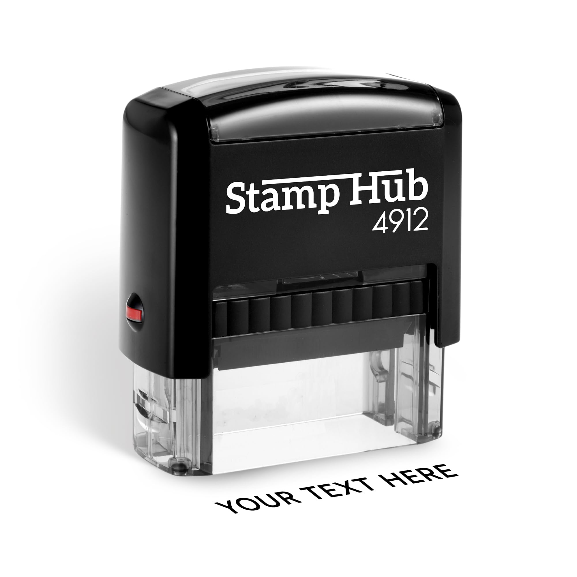 Stamp Hub Self Inking Personalized Stamp - 1 Line Custom Stamp, Customizable Office Name Stamp, Ink Stamps for Business - Easy to Change Ink Cartridge