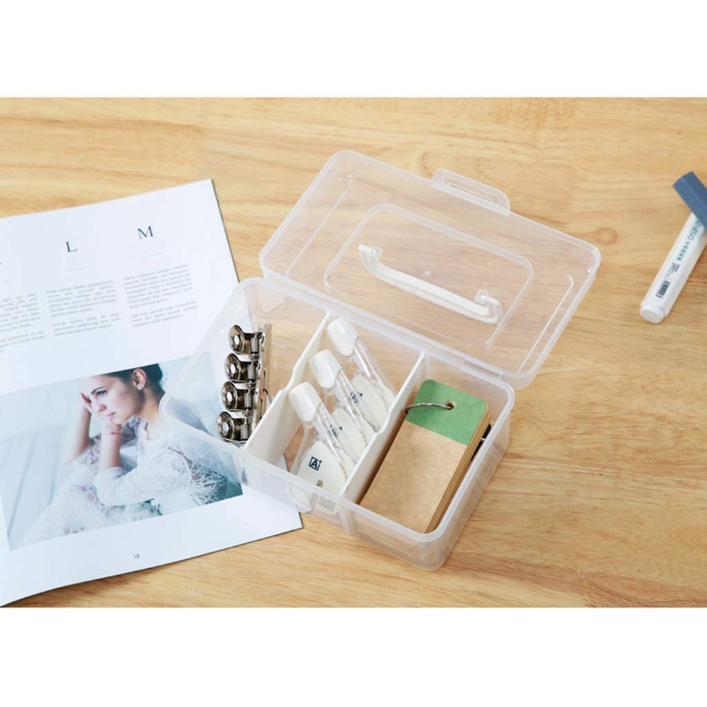 CzlsdPortable Plastic Transparent Storage Box Snack Finishing Box Covered Storage Box Desktop Storage Box Small Covered Box (Color : Clear)