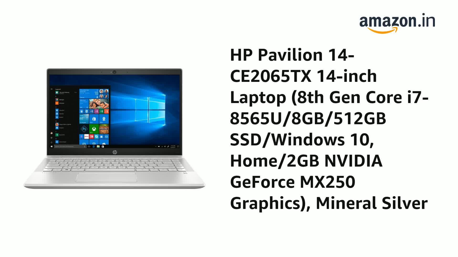 HP Pavilion 14-CE2065TX 14-inch Laptop (8th Gen Core i7-8565U/8GB