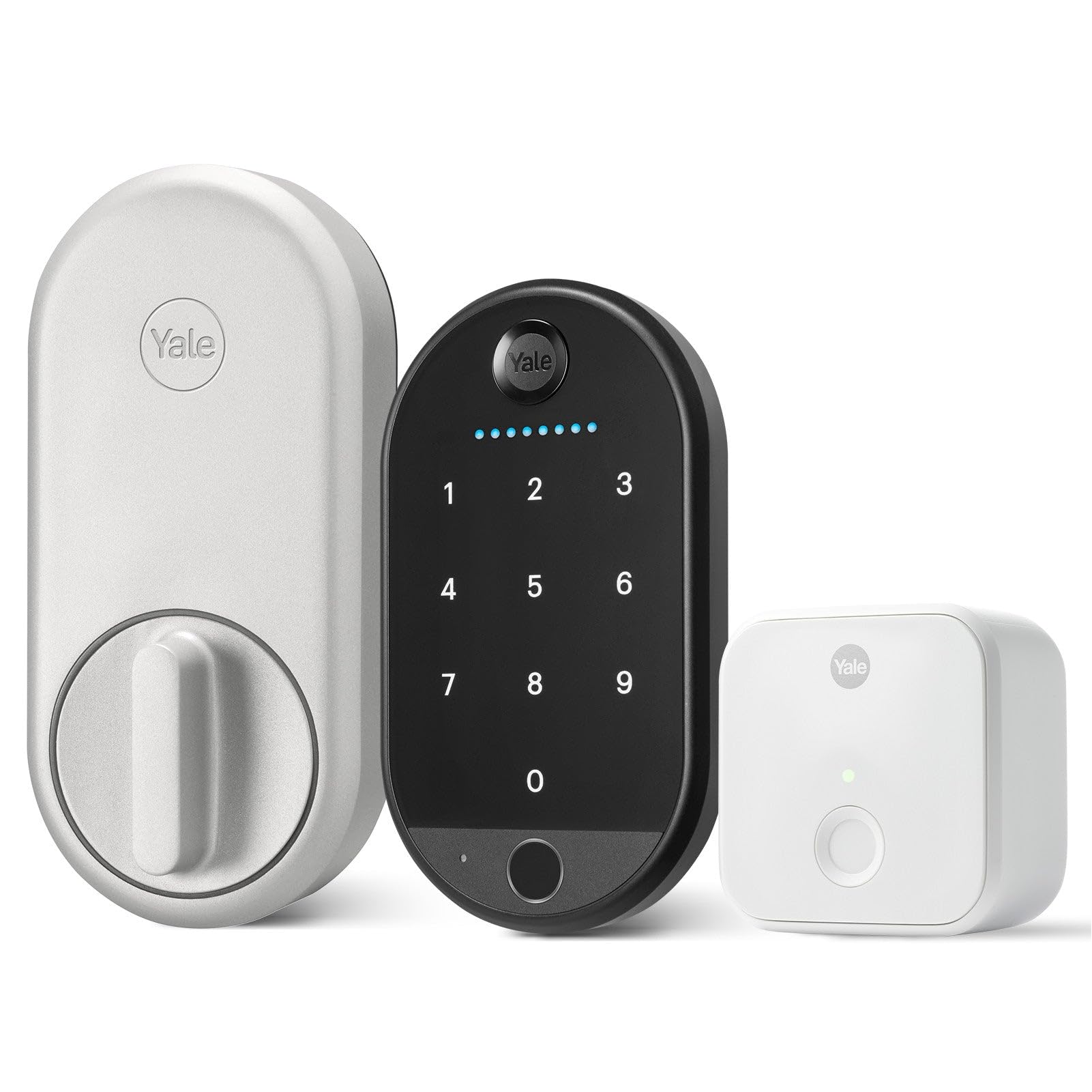 Yale Approach™ Lock Deadbolt, Silver Key-Free Smart Entry Door Lock with Wi-Fi Connected Touchscreen Keypad and Biometric Fingerprint Scanner for Code Entry and Remove Access, B-YRR110-F-WF1-N-BSP