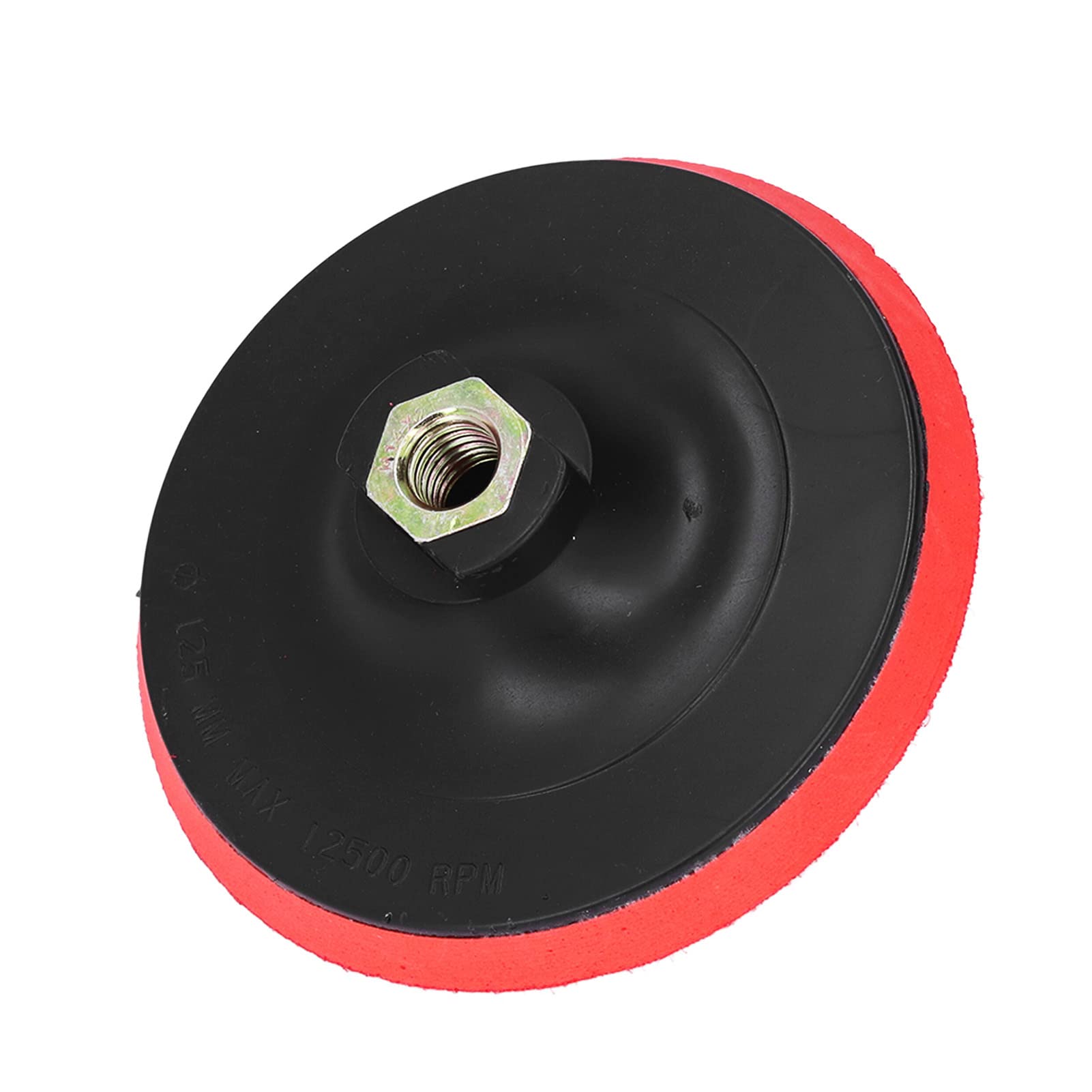 Platorello per Smerigliatrice, Diametro 125mm, Interfaccia Filettata M14, Velocità Massima 12500 Giri/Min, Piastra Inferiore Rossa Esagonale, Adatto per Mole Abrasive per Levigatrice