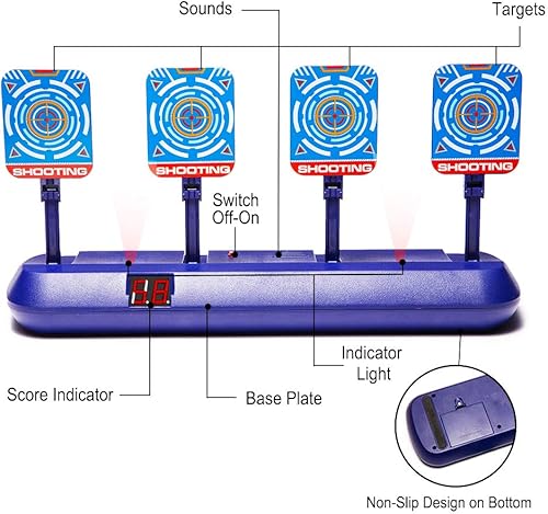 Miniatura 2 de Fibevon Direct Dianas para pistolas Nerf, puntuación automática electrónica, reinicio digital, diana para pistola Nerf serie MegaRival Regalo ideal