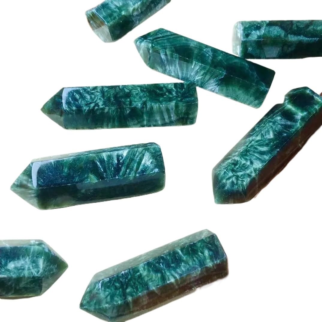 AARTERZZA 1pc Seraphinite Crystal Tower Gemstone Divination Room Decoration 3-6cm
