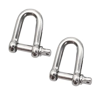 2 Pack 5/16 Inch 304 Stainless Steel Marine Grade Clevis Shackle, Anchor Shackle for Rigging, Traction Steel Wire, Chains Wirerope Lifting - Working Load Limit 1000 lbs U