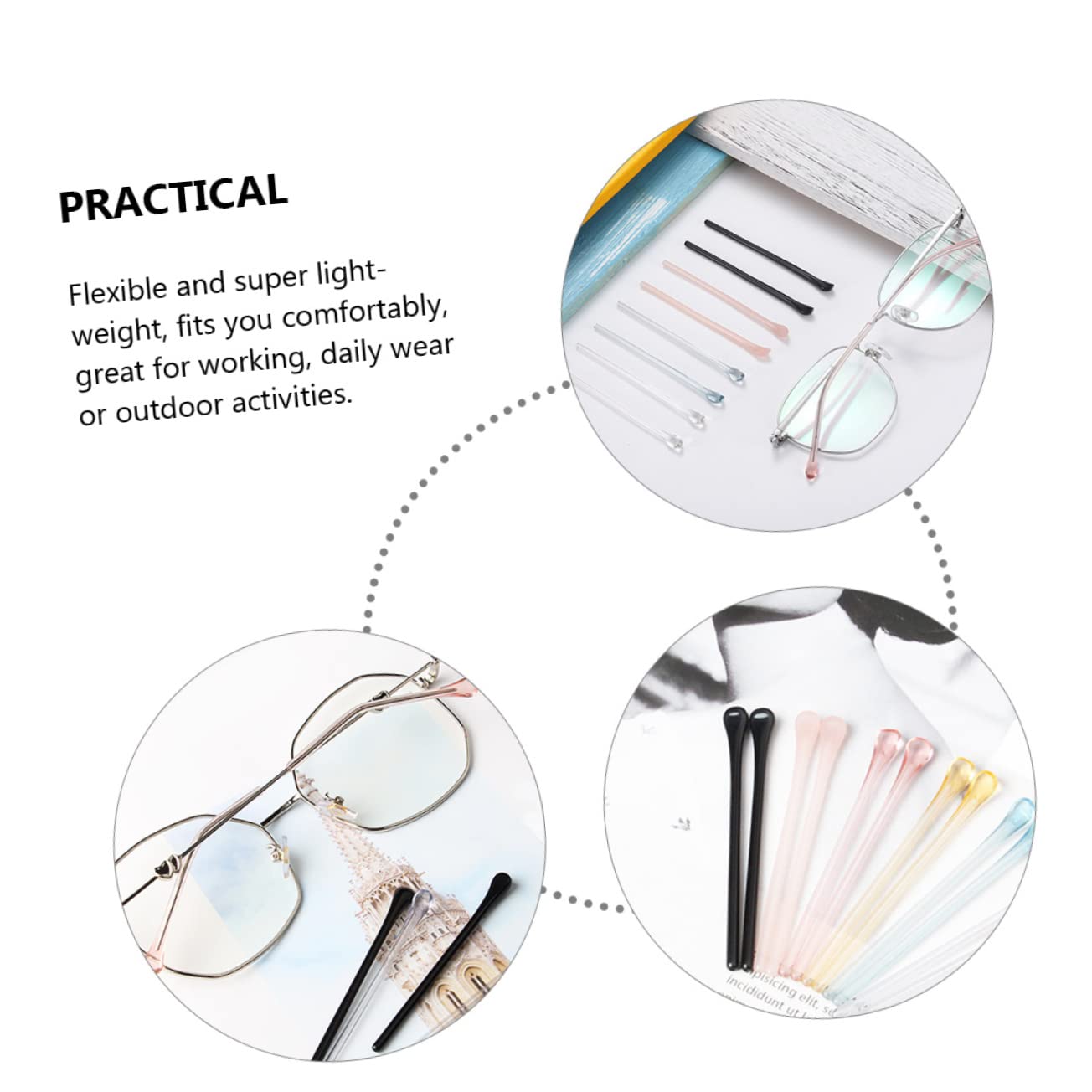 Healeved Lot de 2 Paires de Coussinets Doreille pour Lunettes - Design pour Lunettes 10 Pièces