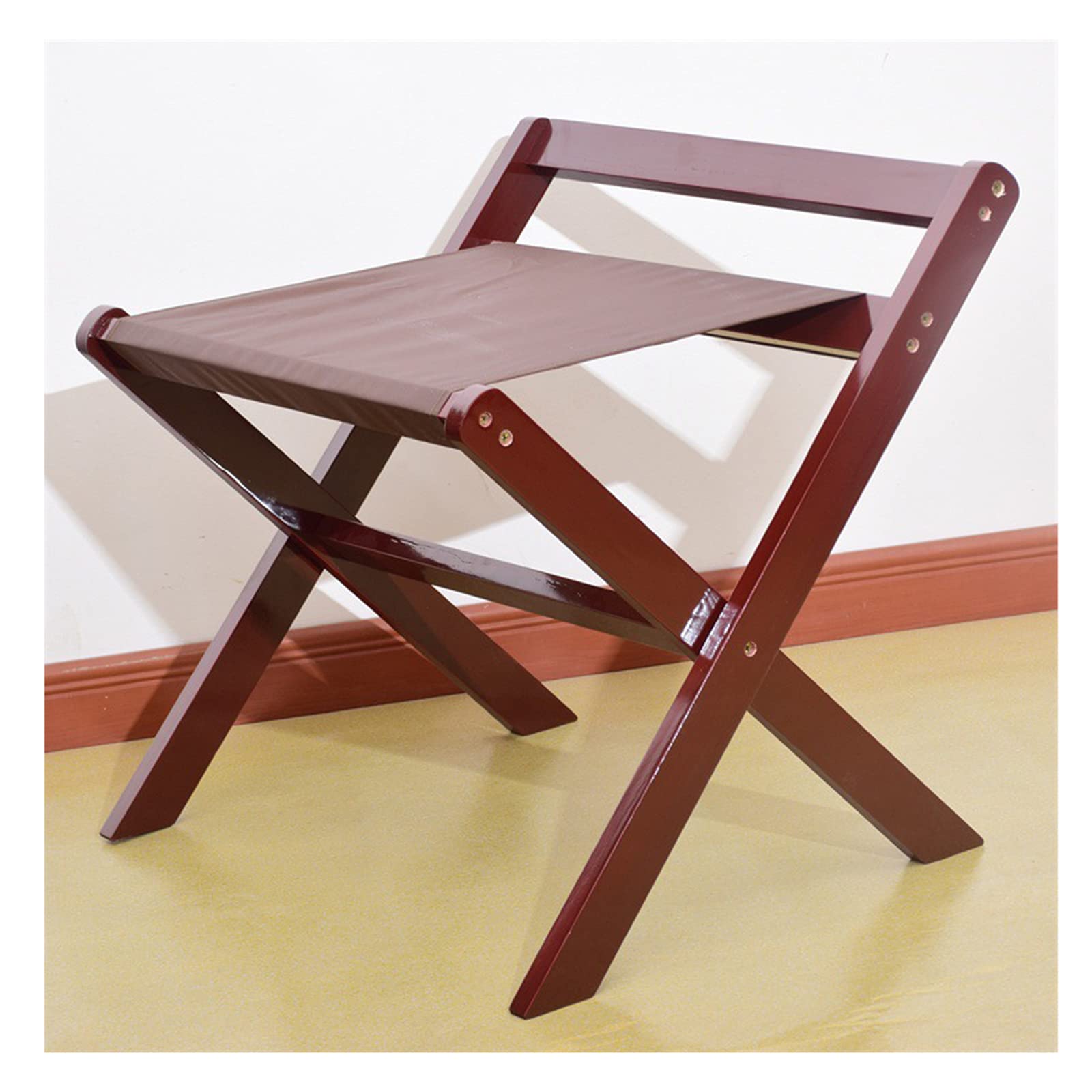 Porte-bagages en bois rouge aucun assemblage requis support valise pliable