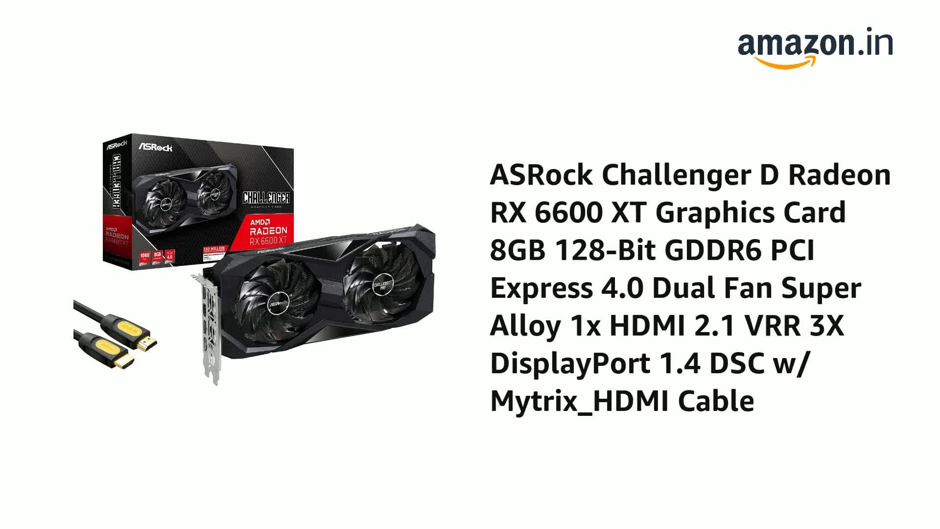 Amazon.in: Buy ASRock Challenger D Radeon RX 6600 XT Graphics Card