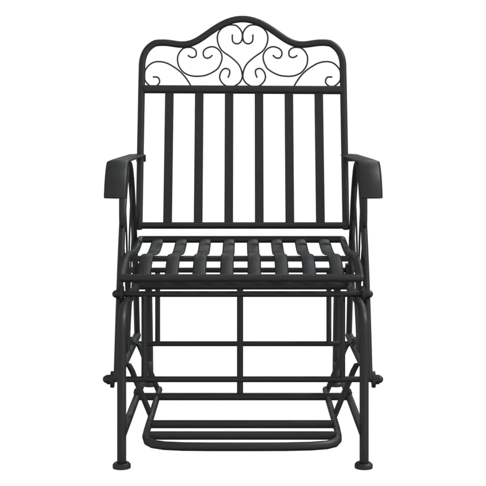 LAPOOH Banco balancín, Columpio Jardin, Balancin Jardin Exterior, Balancines para Exterior, Silla Balancin, Banco Columpio De Jardín, de Acero Negro 61 cm