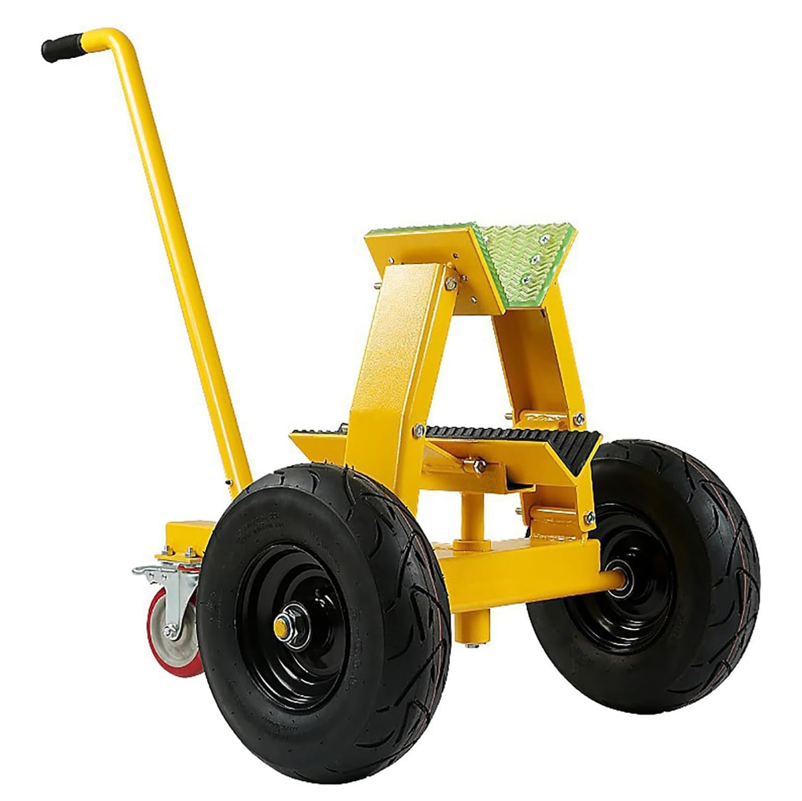 Herramientas de manejo de placas con ruedas de freno y palé en forma de V para un transporte seguro de materiales pesados