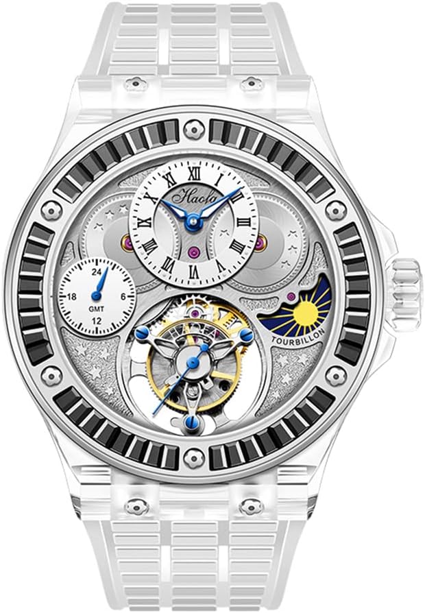 HAOFA 腕時計メンズ トゥールビヨン K9水晶ガラス ダイヤモンドベゼル 機械式手巻き ムーンフェイズ GMT 腕時計 中空の文字盤 防水 高級 おしゃれ 男性プレゼント Amazonで販売中 HAOFA 腕時計メンズ トゥールビヨン K9水晶ガラス ダイヤモンドベゼル 機械式手巻き ムーンフェイズ GMT 腕時計 中空の文字盤 防水 高級 おしゃれ 男性プレゼント Amazonで販売中