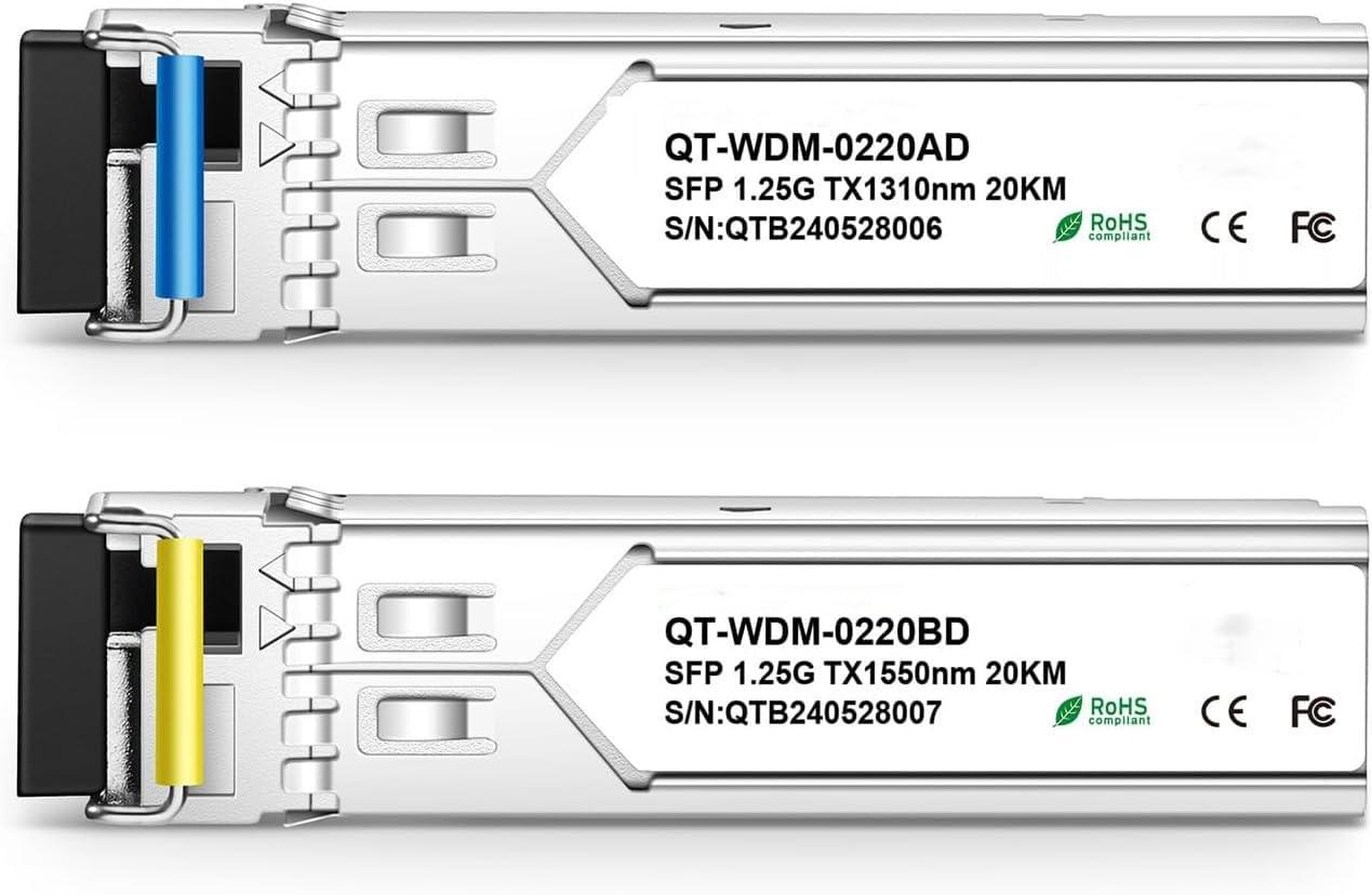 1 Pairs SFP Network Transceiver Module, 1.25 Gigabit Single Mode, LX SM 1310nm 1550nm 20km, Single Fiber Interface for Router, Network Card, Switch, Firewall etc-image-27