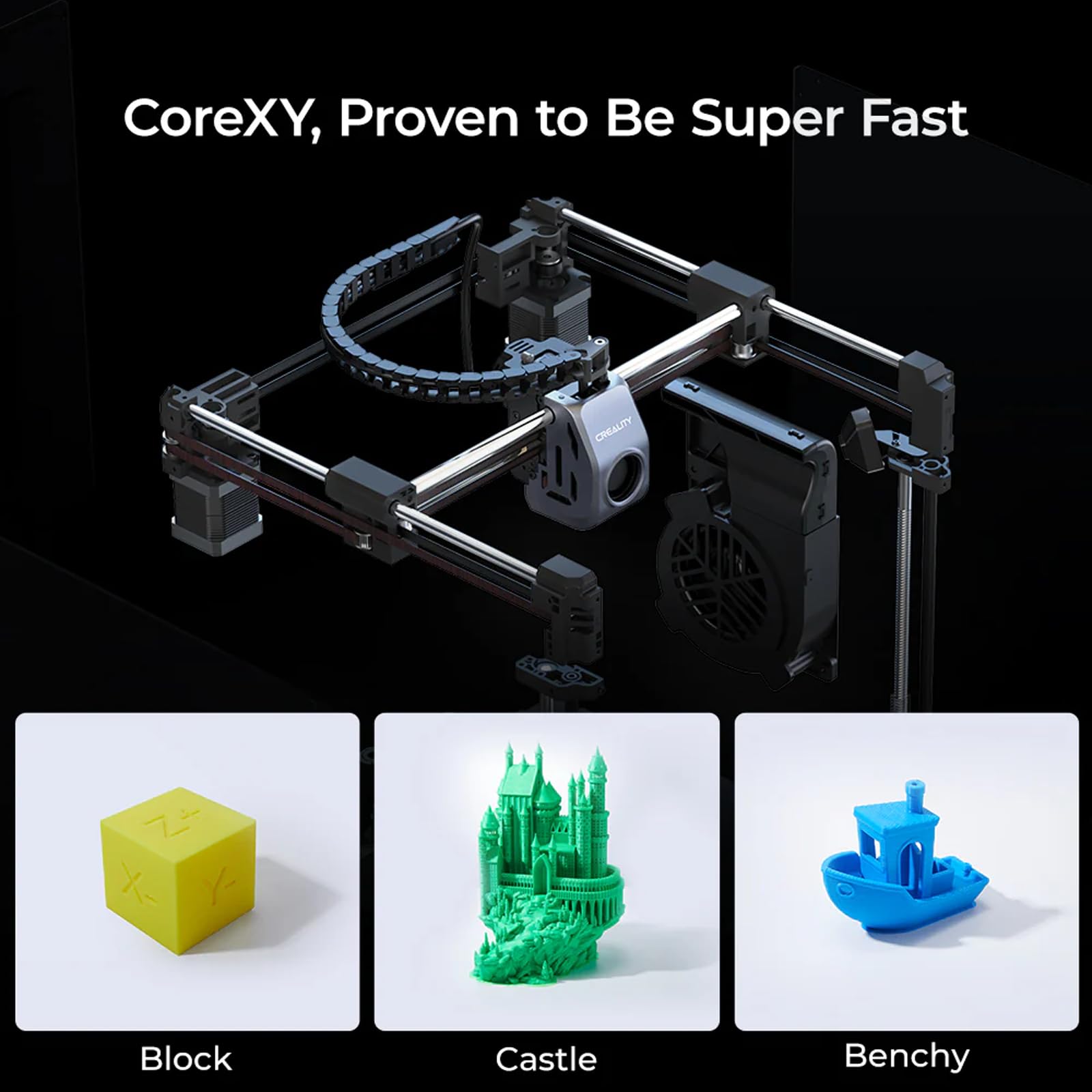 Creality K1C 2025 3D-Drucker, unterstützt CFS Mehrfarbendruck, Automatische Nivellierung und KI-Kamera, Geschwindigkeit 600 mm/s, Drucken für Anfänger und Profis