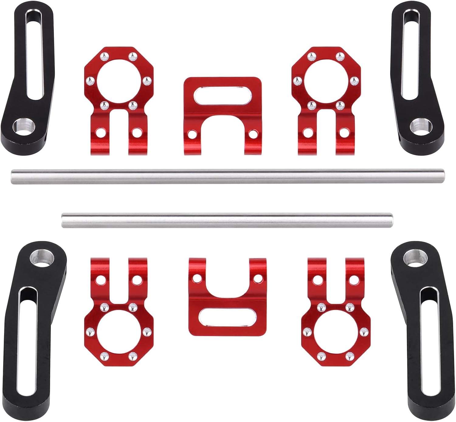 Aluminum 1/10 Bumper Mount Front & Rear with Trailer Tow Shackles for Traxxas TRX4 TRX6 Axial SCX10 II III Gen8 RC Crawler Car