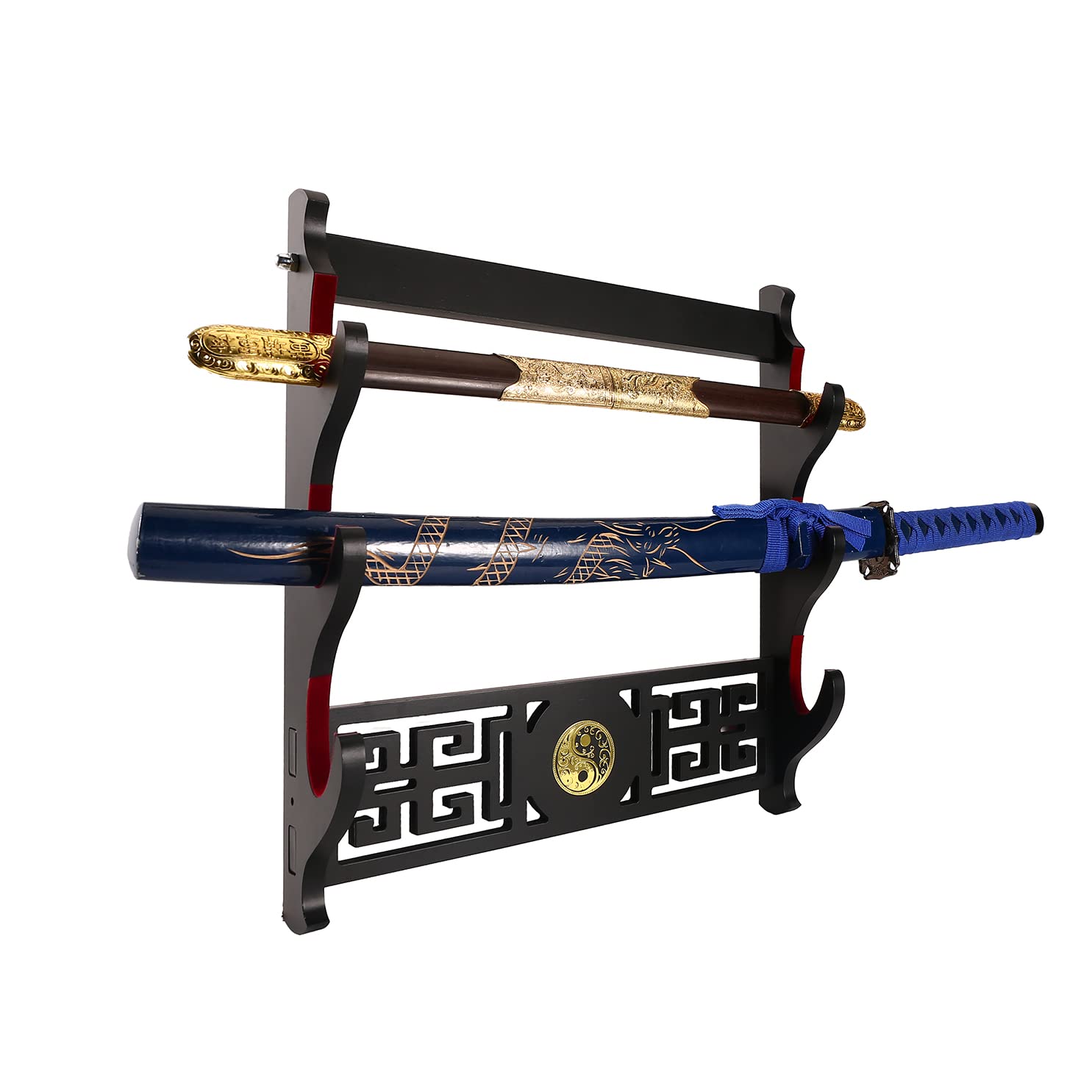 Katana Rack Multi Tier Katana Holder 8-Tier Katana Wall Mount Display Stand - Black ...