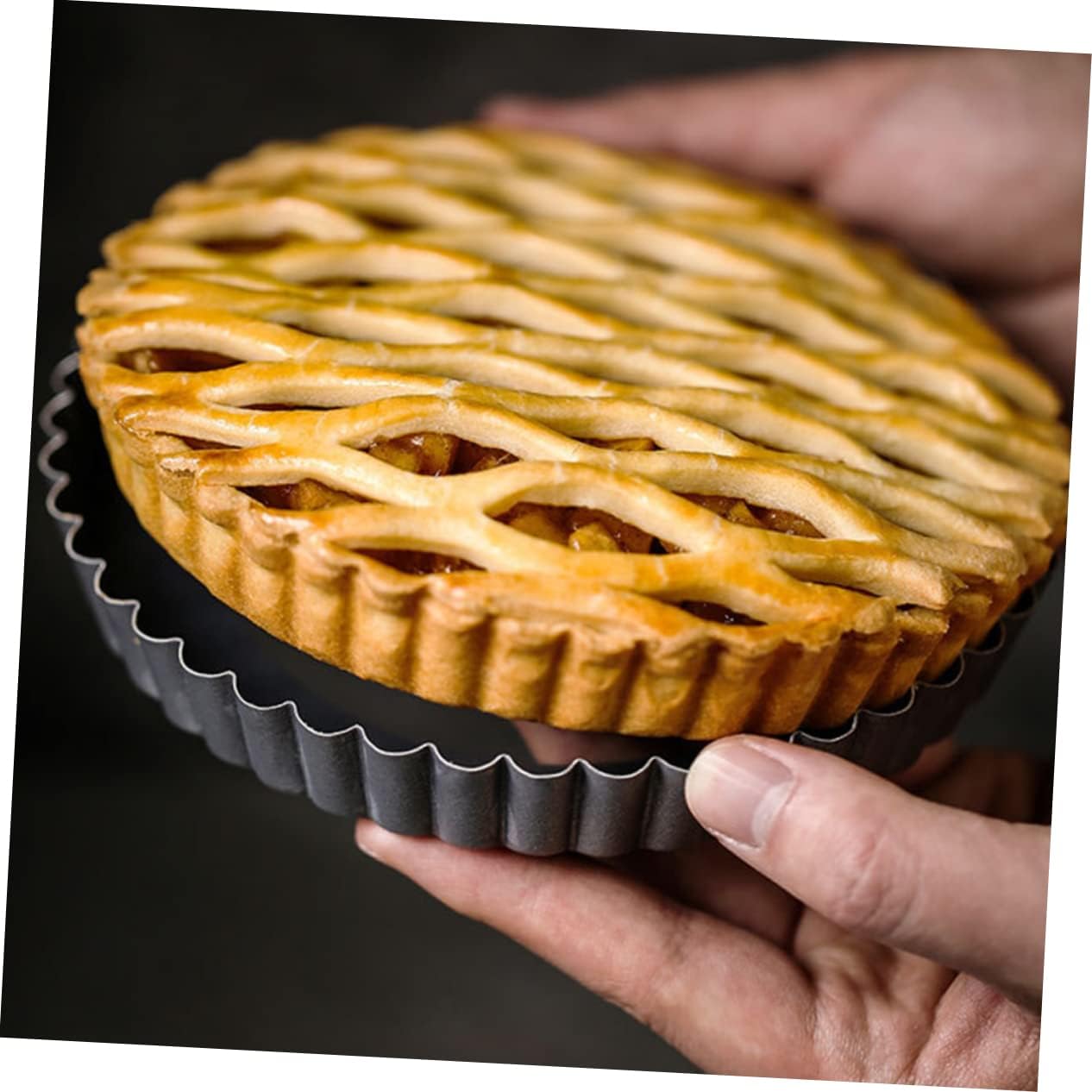 4pcs Non Stick Pie Tin round Carbon Steel Tart Pans