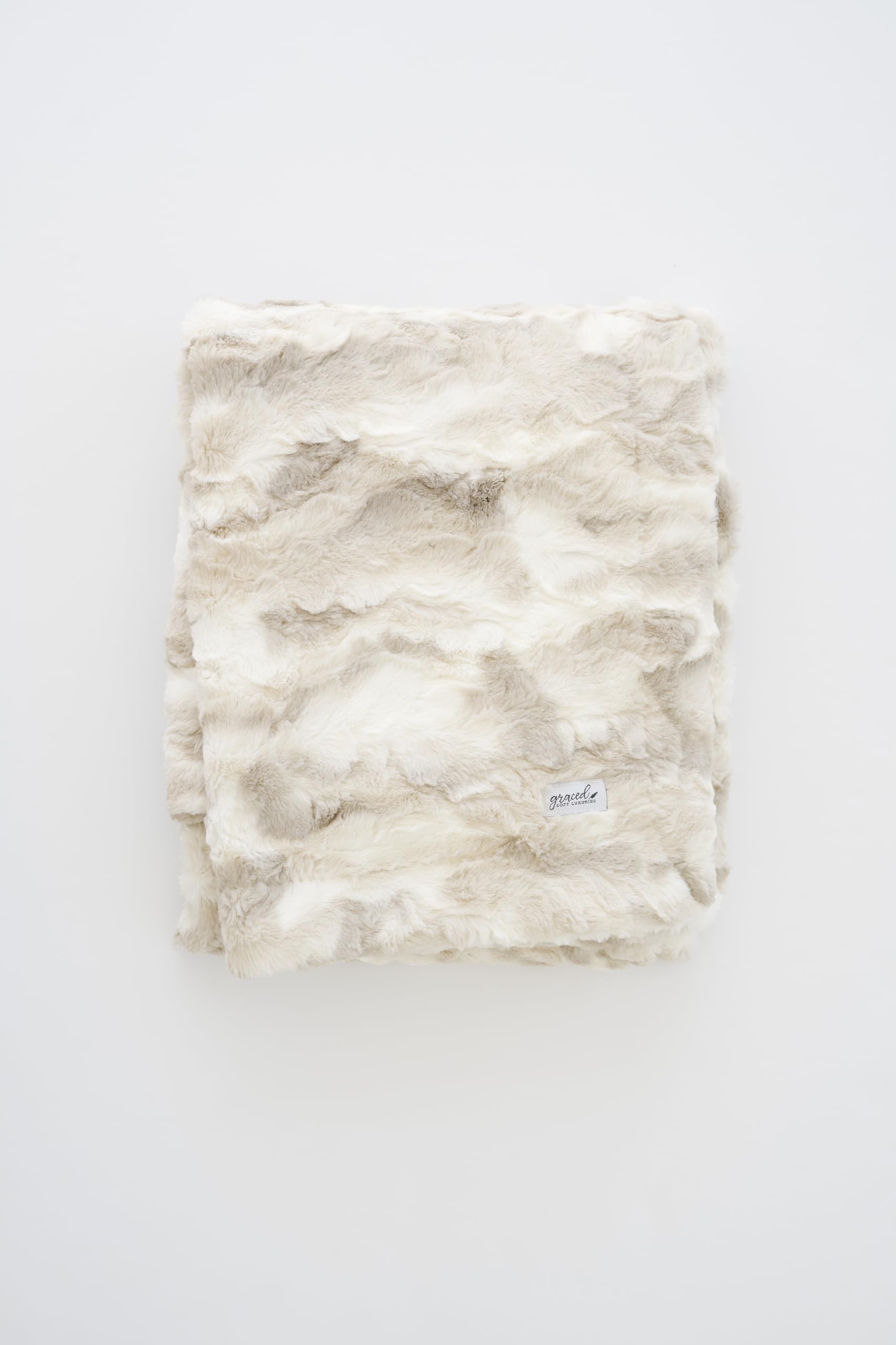 GRACED SOFT LUXURIES Softest Throw Blanket Warm Elegant Cozy Fluffy Thick Comfy Soft Faux Fur for Home, Couch, Sofa, Bed (Marbled Ivory, Large 50" x 60")