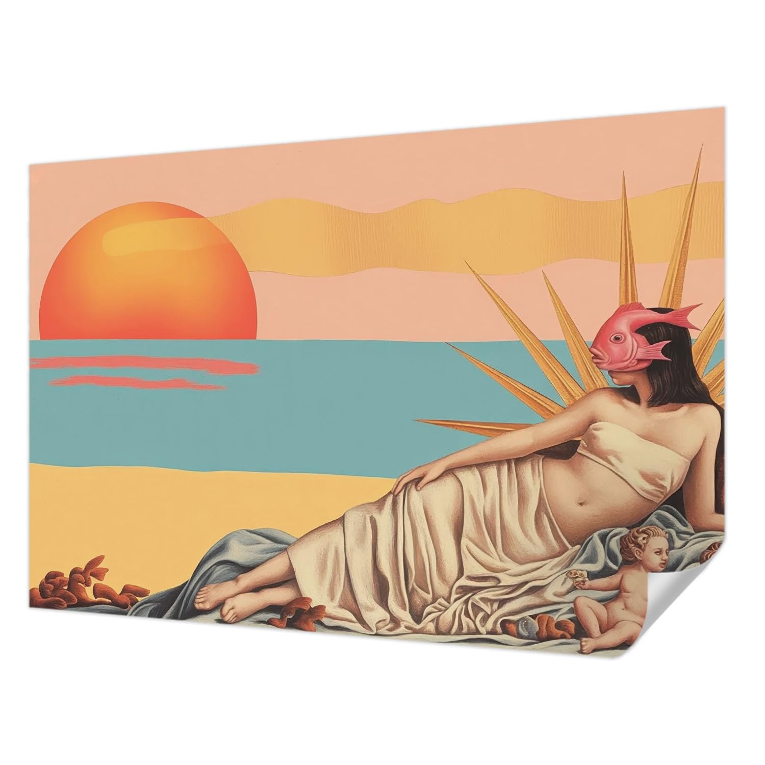 Fotomural moderno 152x104 cm El Occidente del surrealismo con acabado lavable de alta definición