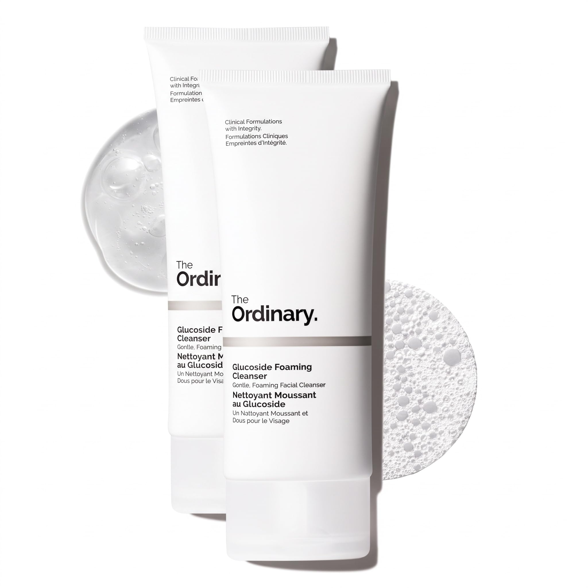 The Ordinary Glucoside Foaming Cleanser,Gentle Foaming Face Wash for All Skin Types Including Sensitive Skin,5.1 Fl Oz,(Pack of 2)
