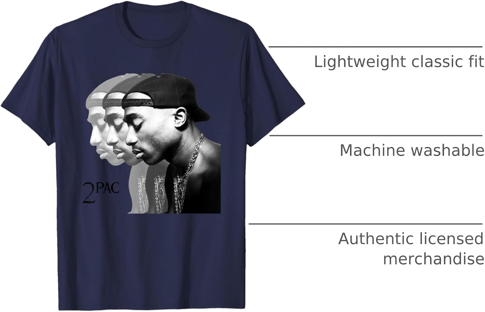 Amazon.com: TUPAC SHAKUR Repeat T-Shirt, Unisex-Adults, Blue
