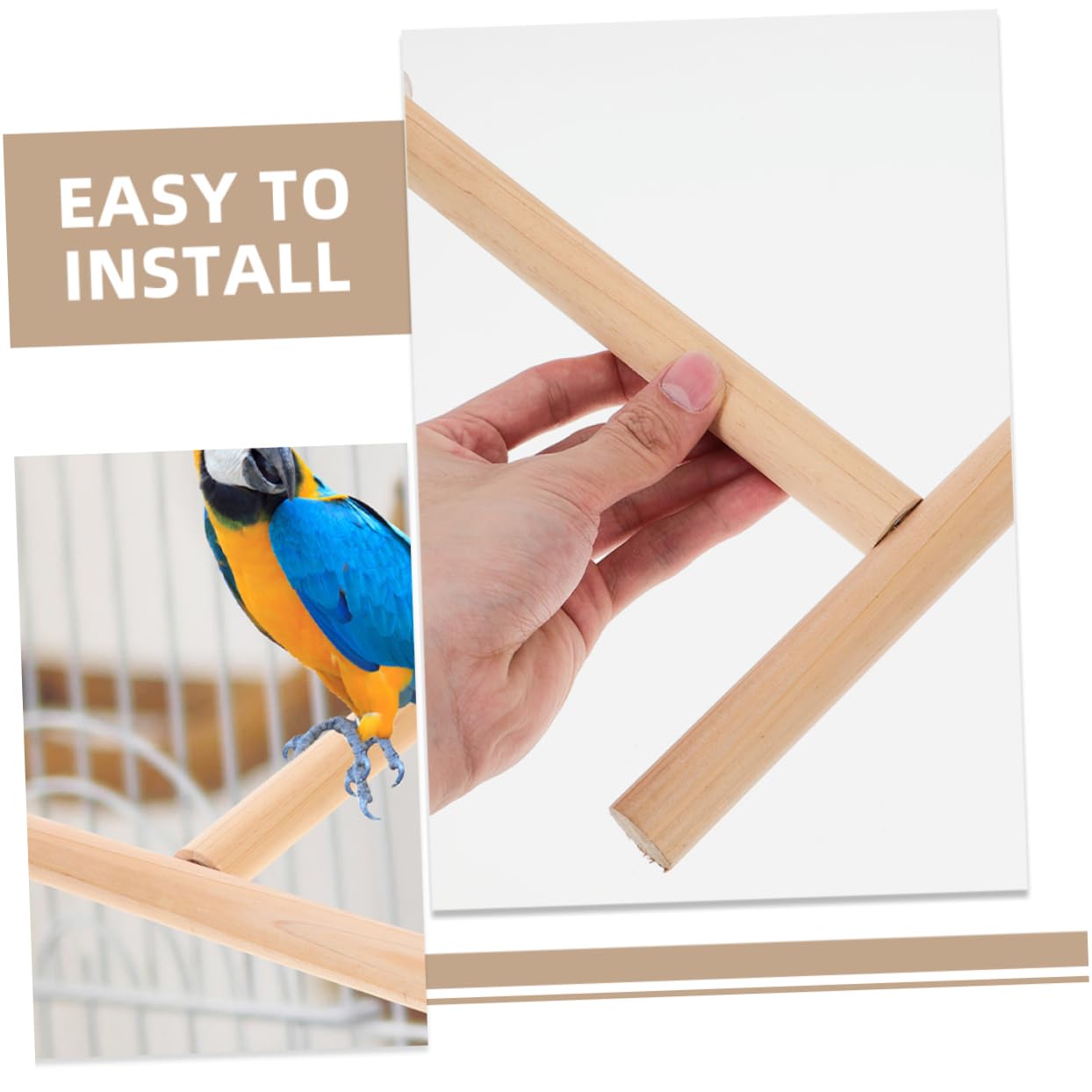 VANZACK 8pièces pour Oiseaux Perches pour Volières Et Jouets à Gratter pour Perroquets Perruches Et Oiseaux