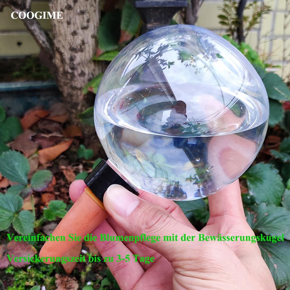 Bola de riego 500ml, Regador automático de plantas en forma de bola, dispensador de agua transparente - Riego por goteo inteligente para vacaciones, oficina y jardineros perezosos (2)