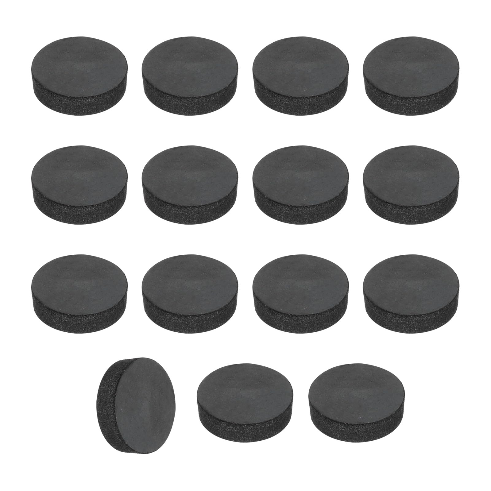 sourcing map 15Pcs Rubber Solid Discs Washers, 18mm OD x 4mm Thick Anti Slip Bumper Pads Non-Adhesive Rubber Spacers Flat Round Gasket Pad for Furniture Appliances DIY Craft, Black