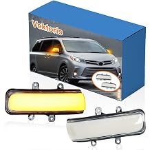LED Front Bumper Side Mirror Light for Toyota Tacoma 2012-2015 | Sienna 2013-2020 | 4Runner 2010-2013 | RAV4 2009-2012, Clear Lens Amber LED Side Mirror Turn Signal Lamp, 2PCS Clear Lens