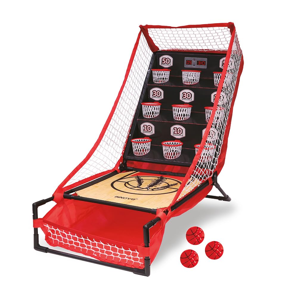 Tachan - Juego de Baloncesto con Marcador electrónico, 9 canastas en Diferentes Alturas con diversas puntuaciones, Mejora destrezas Deportivas y de concentración (747T00516)