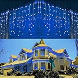 Lomotech LED Icicle Lights, 300 LED 29.5Ft 8 Modes with 60 Drops Icicle Christmas Lights,...