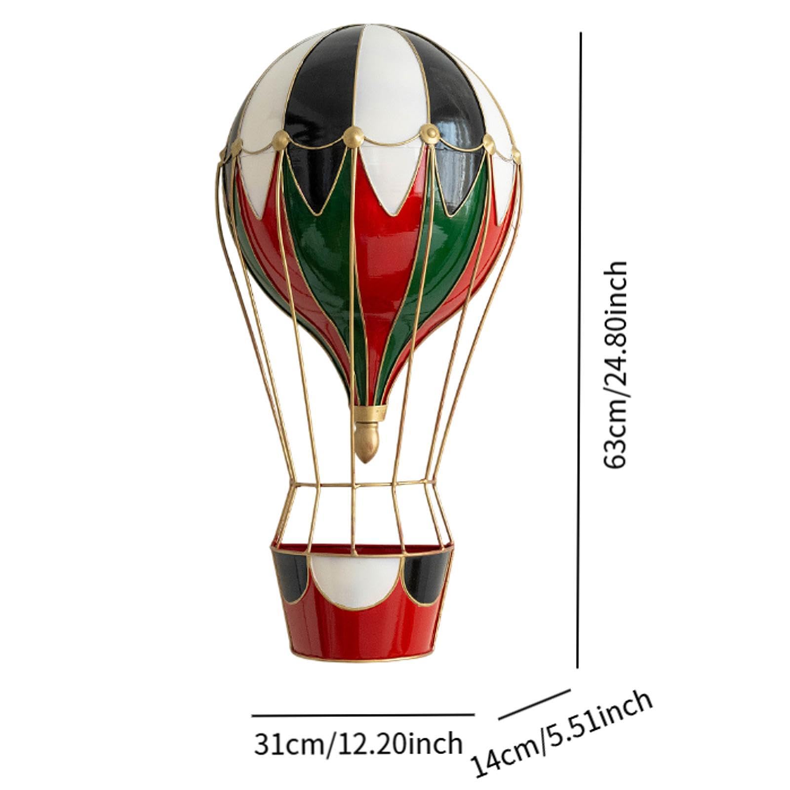 Estatua Navideña Decorativa para Mesa de Navidad Figura de Hierro Artesanal Centro de Mesa Atemporada Adecuada para Decoración de Hogar Fiesta Restaur, Globo aerostático, Individual