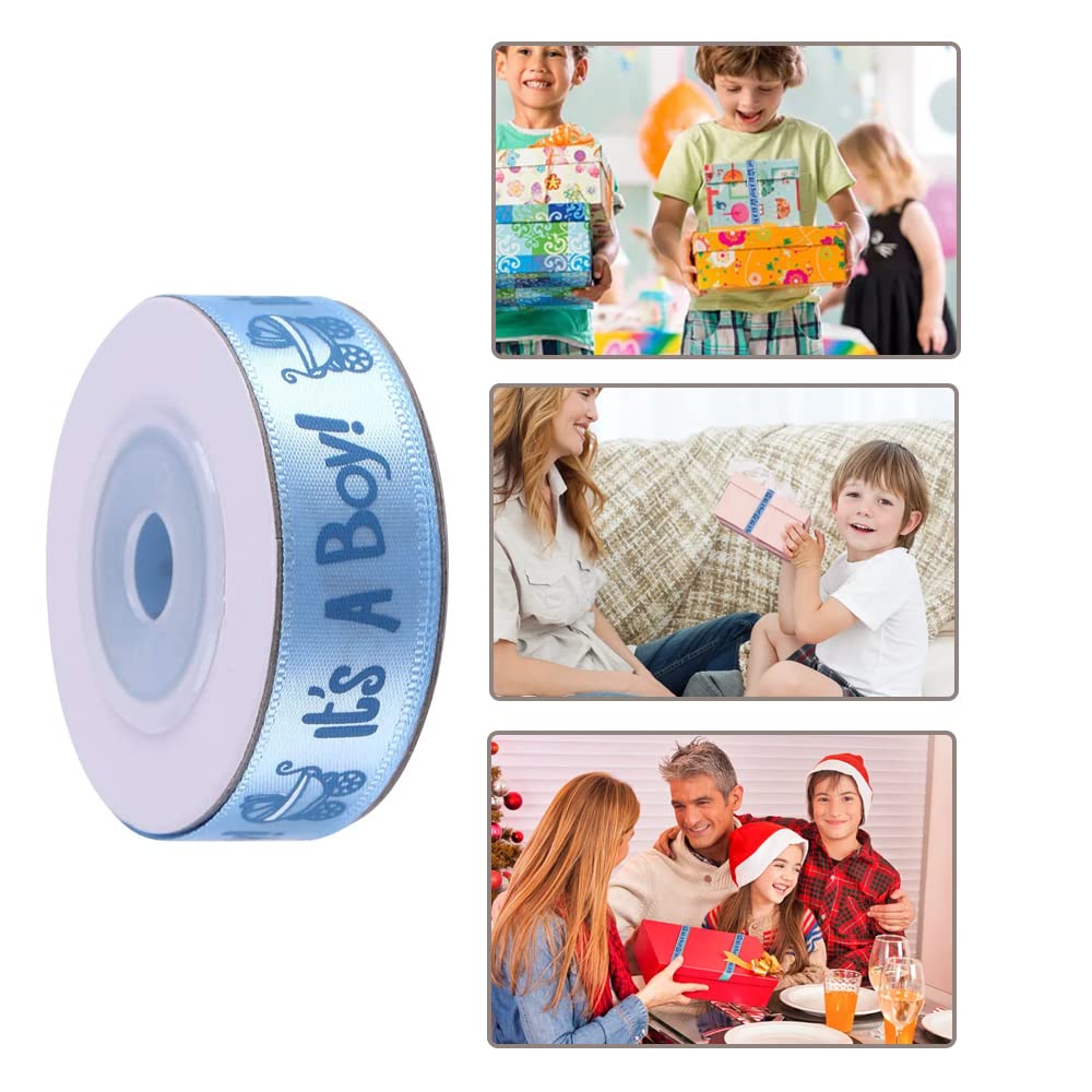 Satin Ribbon Baby Blue Ribbon Smooth Fabric Ribbon 1.5cm*10 Yard Gift Wrapping Ribbon for Baby Boy Anniversary Party and Blue Cake Decoration Blue Ribbon for Gift Wrapping,Ribbon for Sewing - Image 3