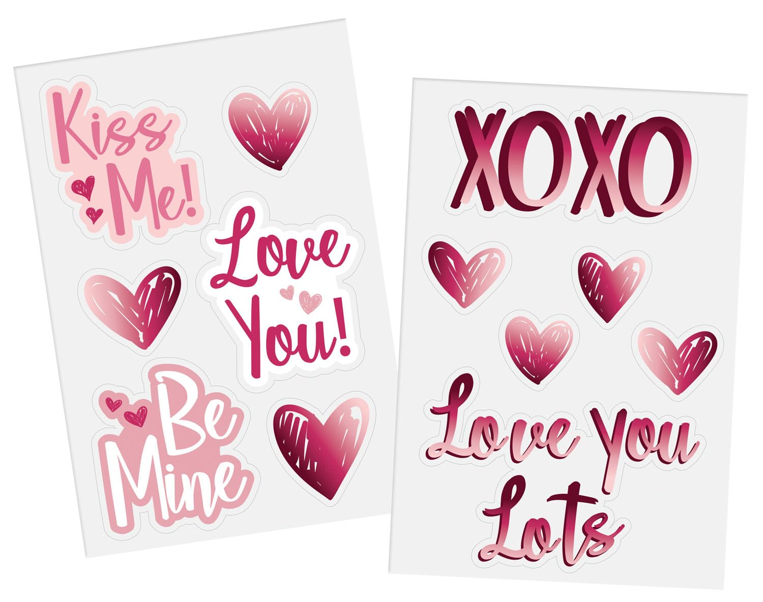 Folat 63792 Romantic Love Decorative Window Stickers, Ombre Love, Pack of 12 for Wedding, Valentine's Day or Mother's Day, Multicoloured