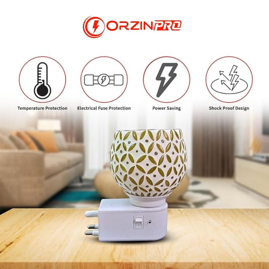 Electric Kapoor Dani with Auto Cut-Off | Smokeless Camphor Burner with Night Lamp | Glass Aroma Diffuser for Home, Mandir & Pooja Room | Loban Dhoop Dani | Spiritual Fragrance & Meditation Decor 3
