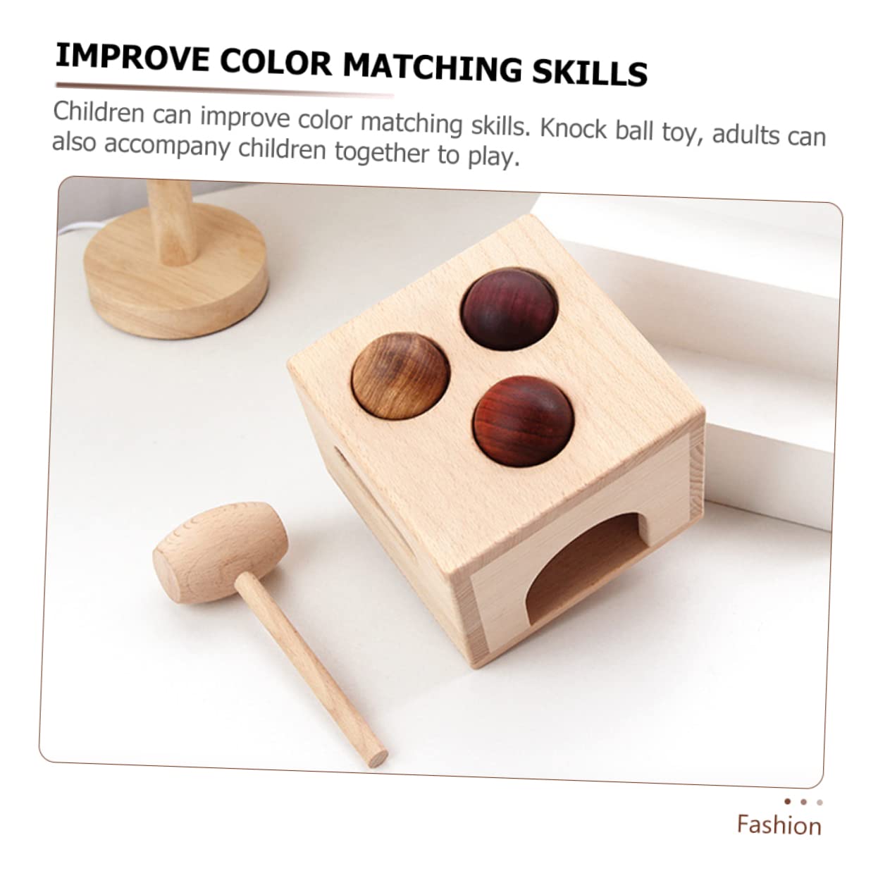 Hemobllo Giocattolo Educativo Knock Balls in Legno Liscio per Bambini 1-3 Anni, Set per Sviluppo Coordinazione Occhio-Mano e Abilità Sociali, Gioco Didattico Montessori per Casa