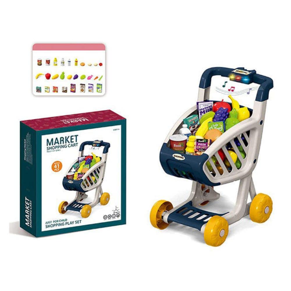 BLiSS HUES™ Shopping Cart Trolley for Kids| Groceries 41 Food Fruit Vegetables| Pretend Play Food Role | Play Educational Toy Play Kitchen Toys Store Playset (B0BWPM1XBK) Amazon Price History, Amazon Price Tracker